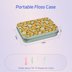 Close-up of flip-cover dental floss case