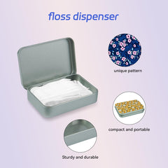Portable floss dispenser with floss picks visible