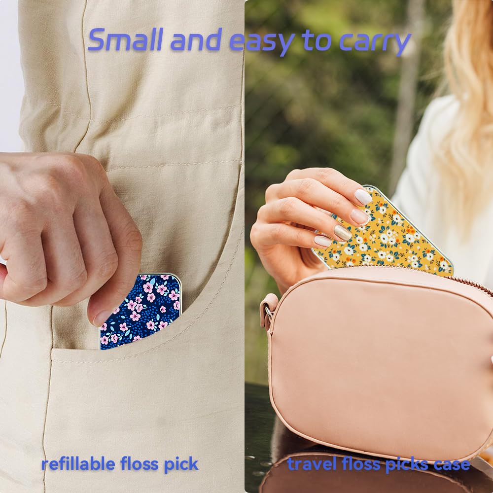 Travel floss case open showing storage space