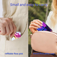 Durable travel floss organizer with flip cover in fashion design