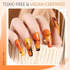 ABAC Citrus Gold French tip with glitter look