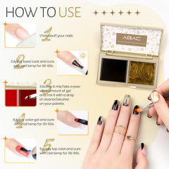 ABAC Solid Gel Nail Polish Set base and top coat combo for long wear.