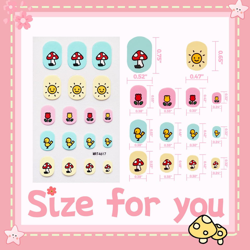 ABOLINE kids nail stickers with hearts for cute, personalized nails