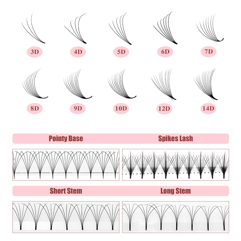 ABONNIE professional salon use ready-to-apply premade fans for artists