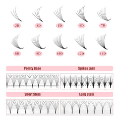 ABONNIE professional salon use ready-to-apply premade fans for artists