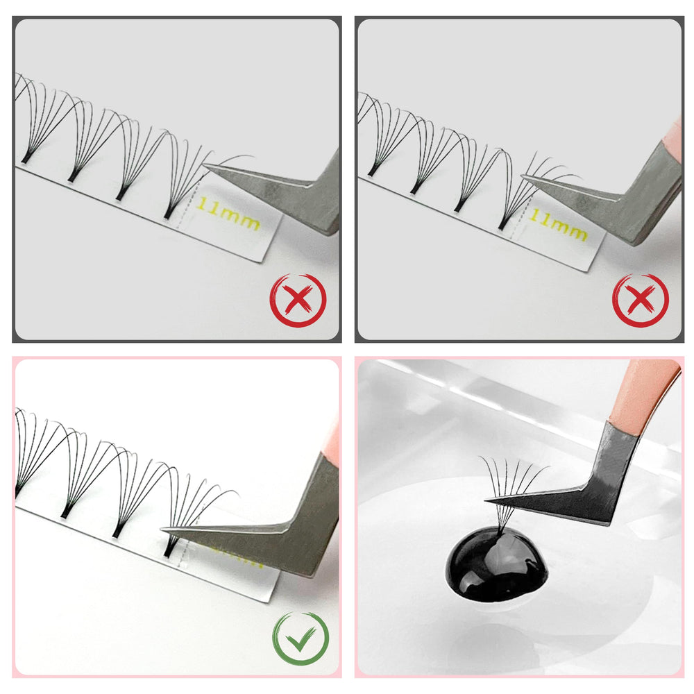 ABONNIE premade lash fans stable curl no kink for a polished look.