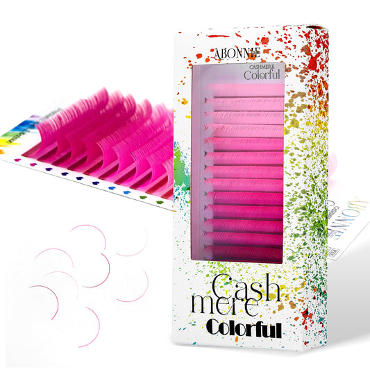 ABONNIE colored lash extensions 16-row tray for versatile party looks