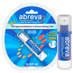 Abreva 10% docosanol pump bottle for precise on-lip cold sore treatment