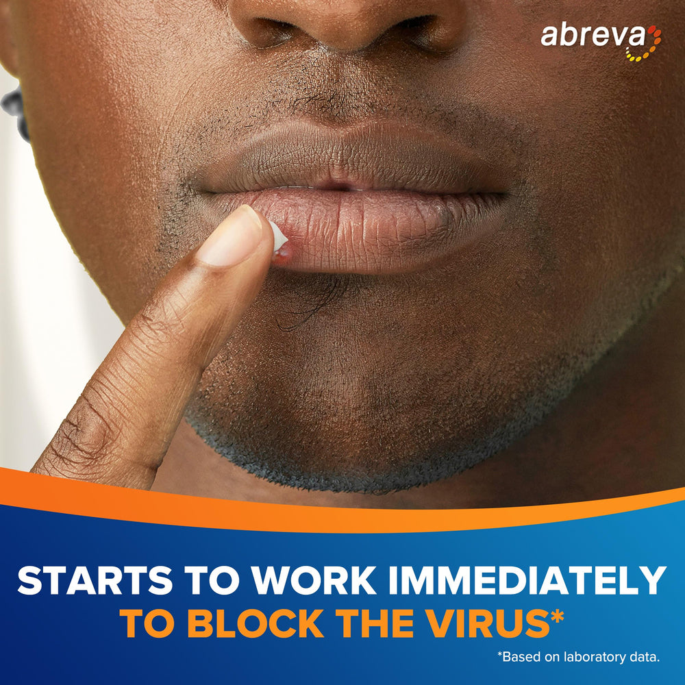 Abreva cold-sore cream applied to lips to ease symptoms
