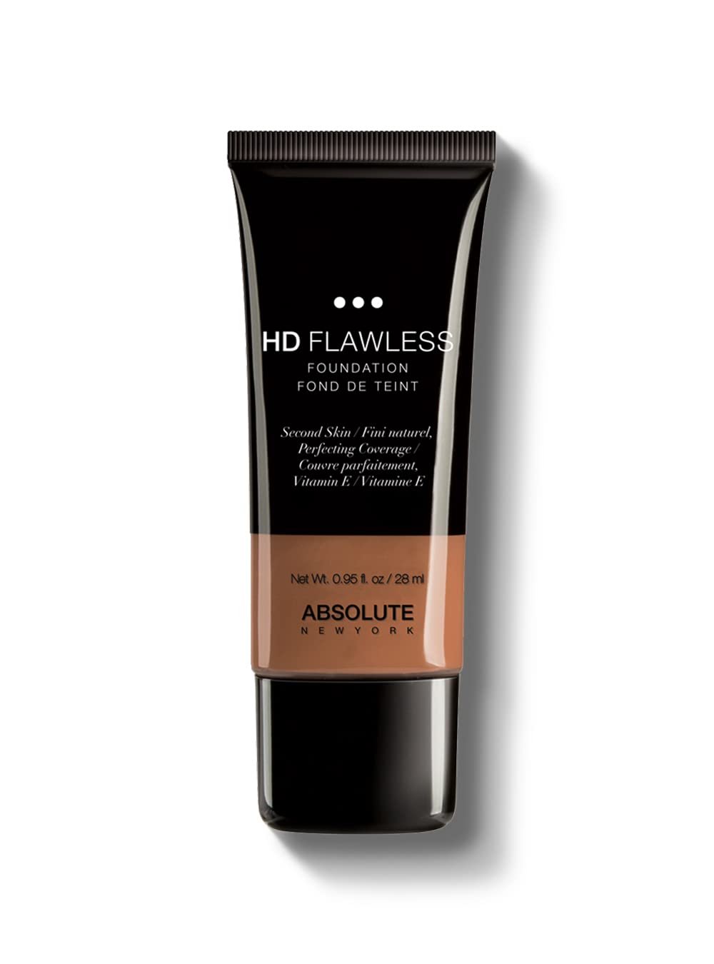 Absolute New York HD Flawless Fluid Foundation Chestnut bottle shows a lightweight, natural finish.