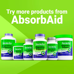 AbsorbAid packaging highlighting enzyme benefits