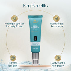 Abundant Natural Health Ocean Soothe applied directly to scalp for quick absorption.