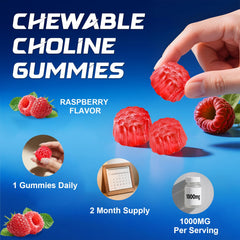 Product shot with bottle and gummies on white surface