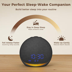 Acedeck sound machine alarm clock ambient night light shows 9 color glow