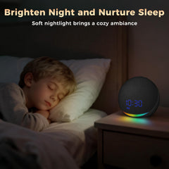 Acedeck sound machine alarm clock bedside setup ready for sleep routine