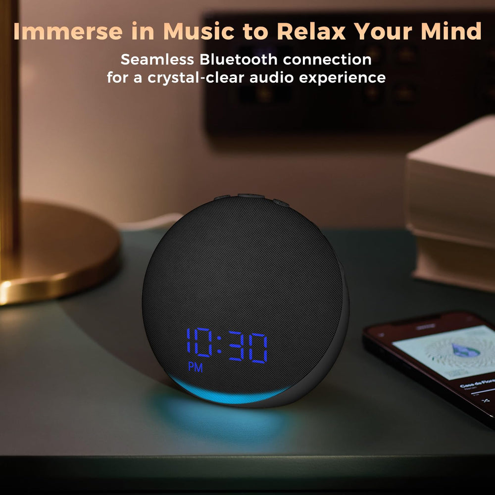 Acedeck sound machine alarm clock compact design fits small spaces