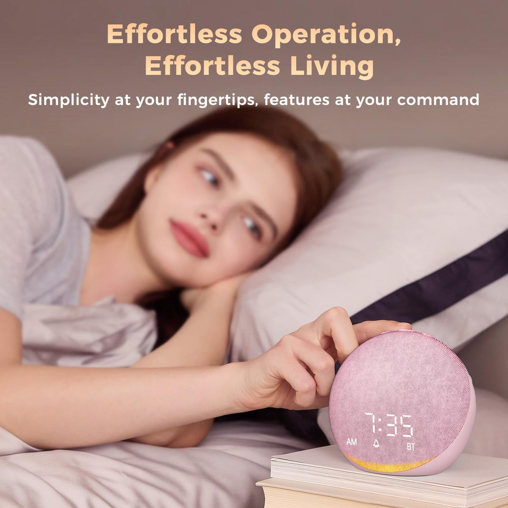 Acedeck pink alarm clock blends with decor.