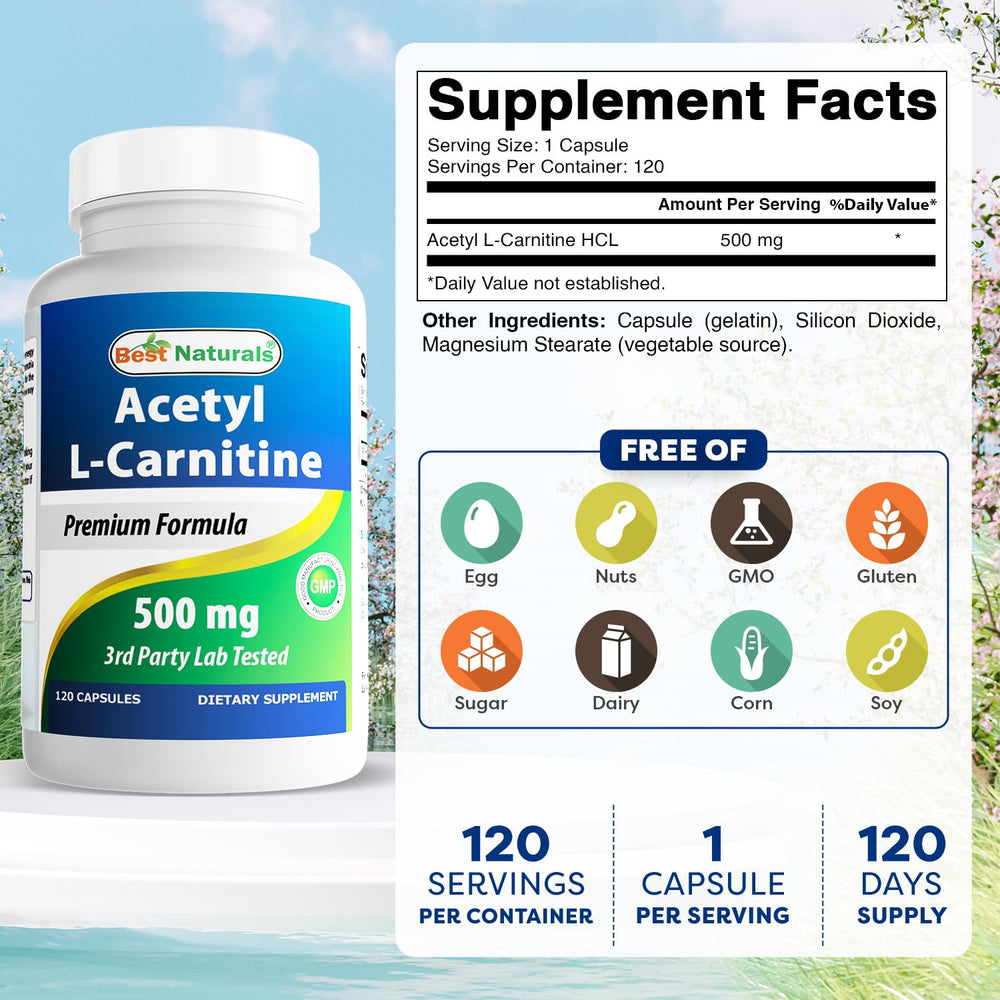Acetyl L-Carnitine 500mg capsule close-up