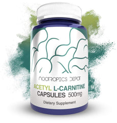 Pure Acetyl L-Carnitine 500mg capsules in a jar