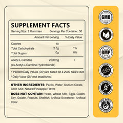 Gummies supporting energy and endurance with Acetyl L-Carnitine