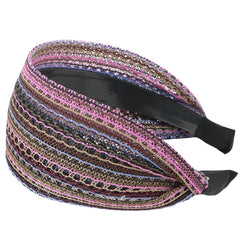 ACO-UINT Boho Headband with wide non-slip design in purple for all-day secure wear.
