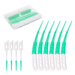 ACSKD green dual-head floss picks close-up