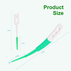 Green angled disposable interdental brushes from ACSKD