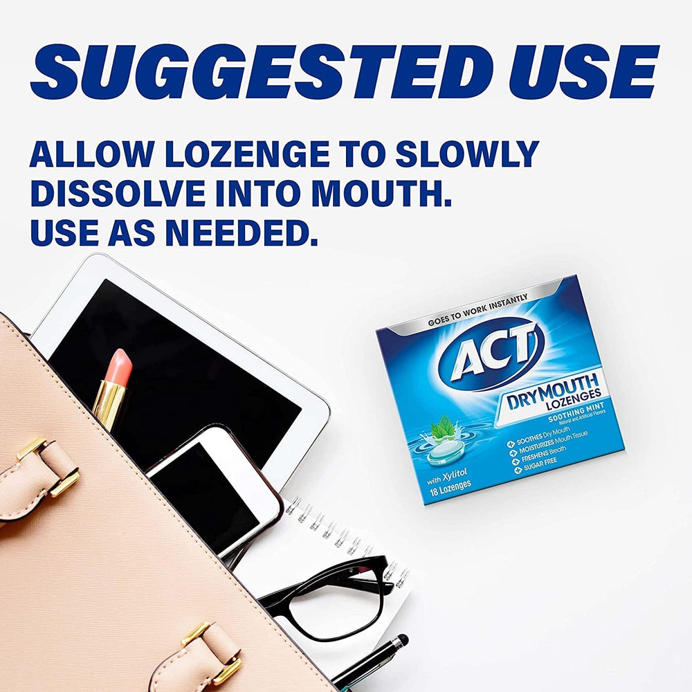 Assorted ACT Dry Mouth Lozenges in individual wrappers