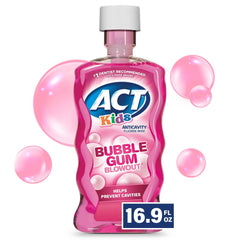 Display of ACT Kids Bubblegum Blowout Rinse pack on a store shelf