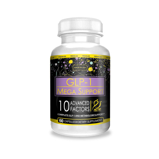 ACTIF GLP-1 Mega Support bottle label with 60 count