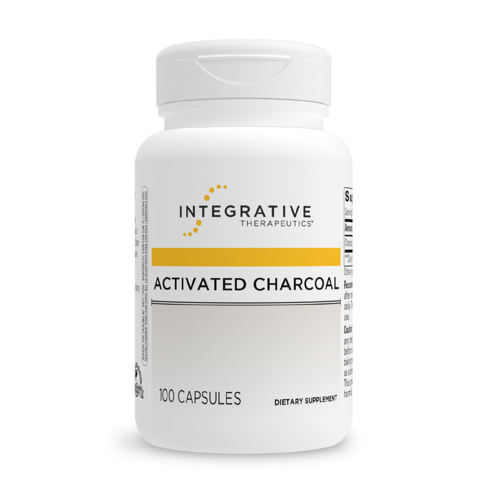 Activated charcoal capsules for digestive health - 100 capsules