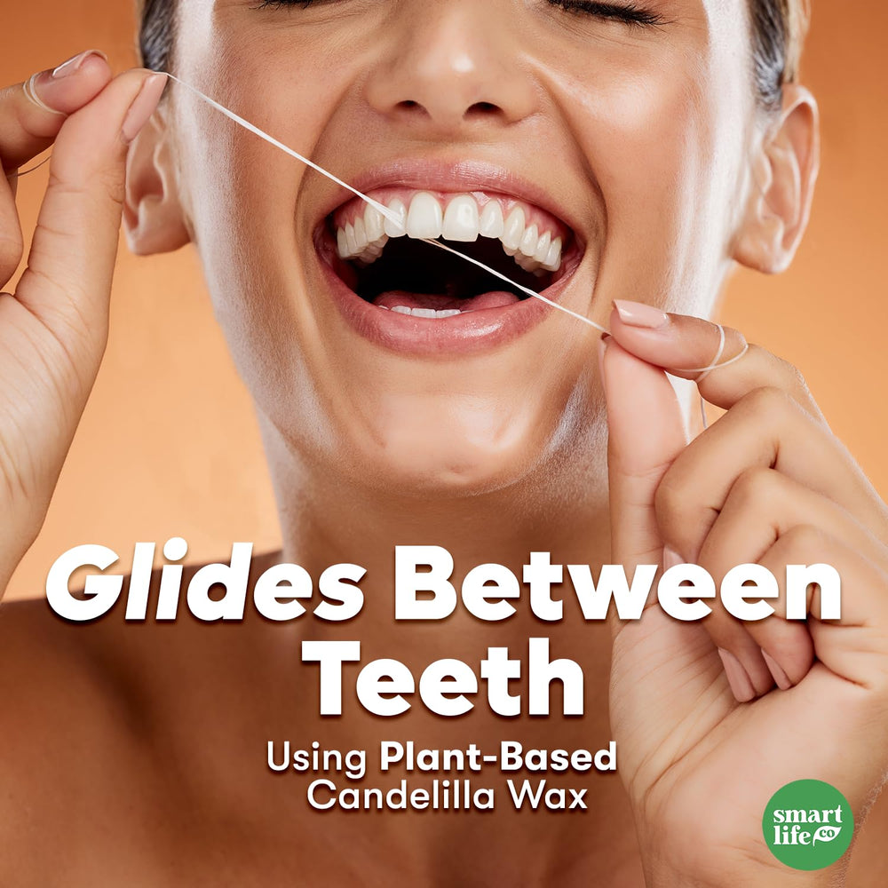 Activated charcoal infused floss close-up for whitening