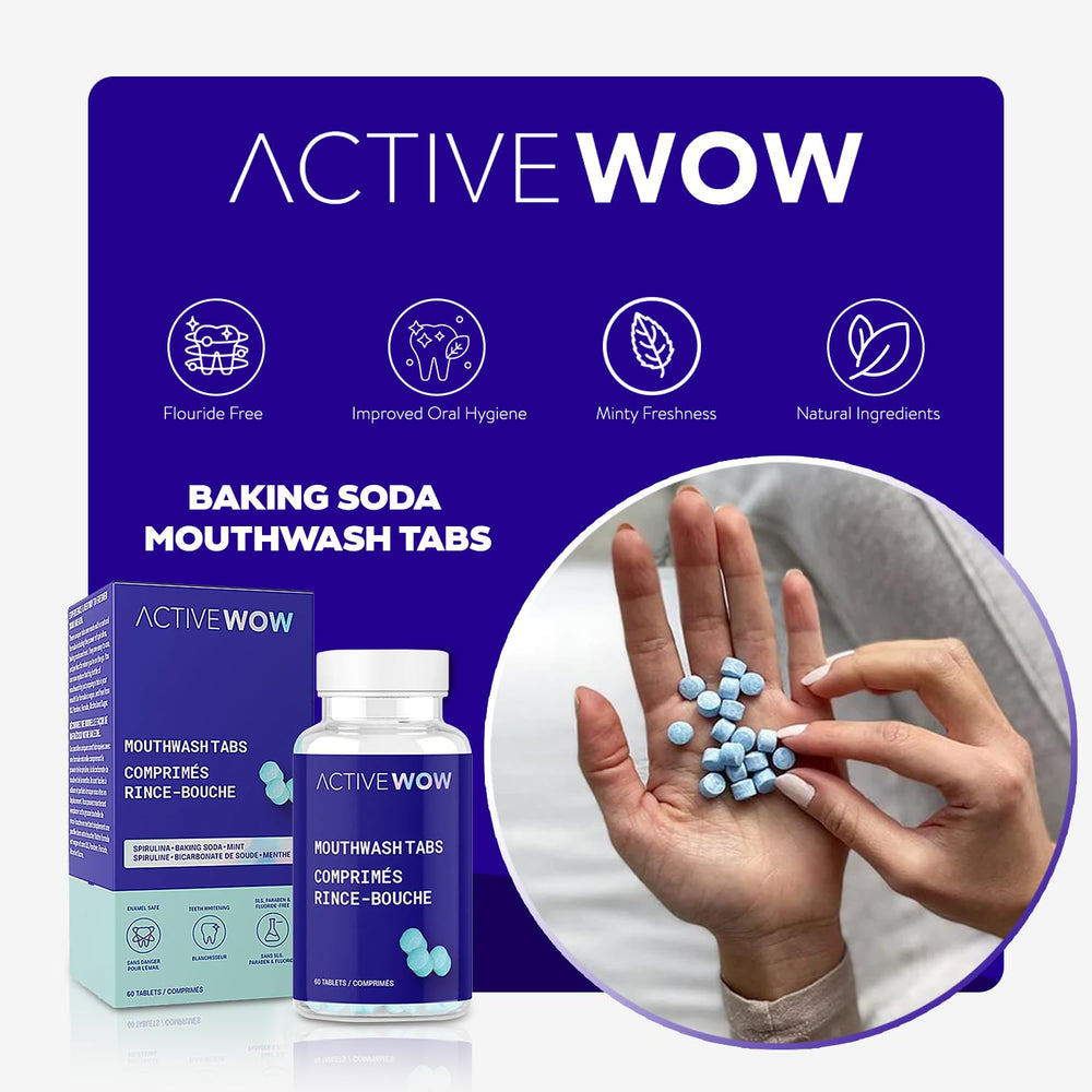 Mint-flavored chewable mouthwash tablets close-up