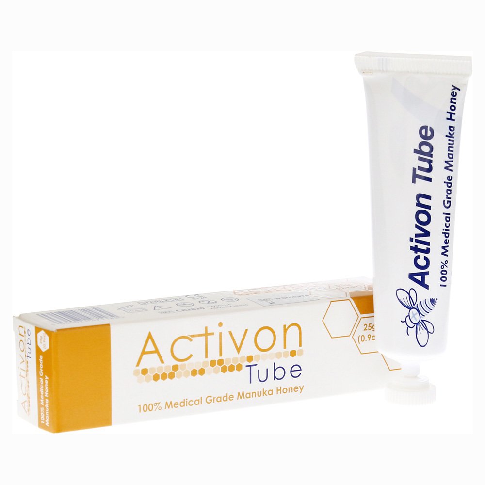 ActivOn medical-grade Manuka honey gel tube pack supports moist wound environment.