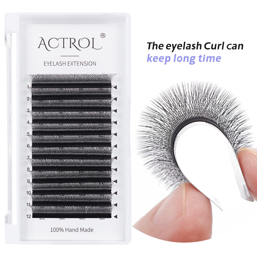 ACTROL W shaped lashes extensions for easy fan making and fuller eyes.