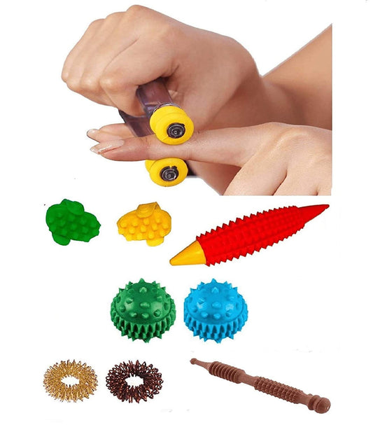 Finger massager and palm massager included in the kit