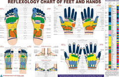 Reflexology chart showing pressure points for full body relief