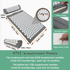 Front view of gray Acupressure Pillow