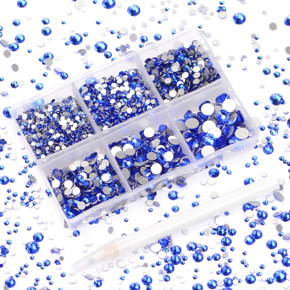 AD Beads 4300 royal blue flat-back rhinestones for dazzling nail art