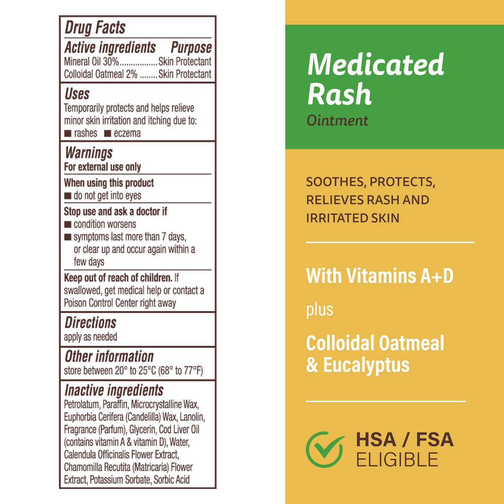 A+D Medicated Rash Ointment texture swirl demonstrating soothing formula for itchy skin relief