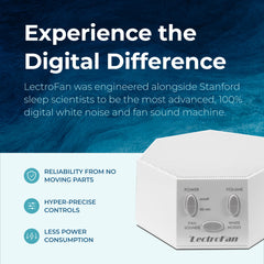 LectroFan Classic top view highlighting the device's compact form factor.