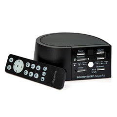 Adaptive Sound Technologies Aquarius aquatic noise machine in black, front view for sleep and relaxation.