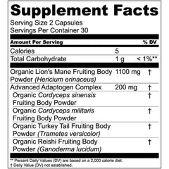 Advanced adaptogen complex with turkey tail, reishi, and cordyceps