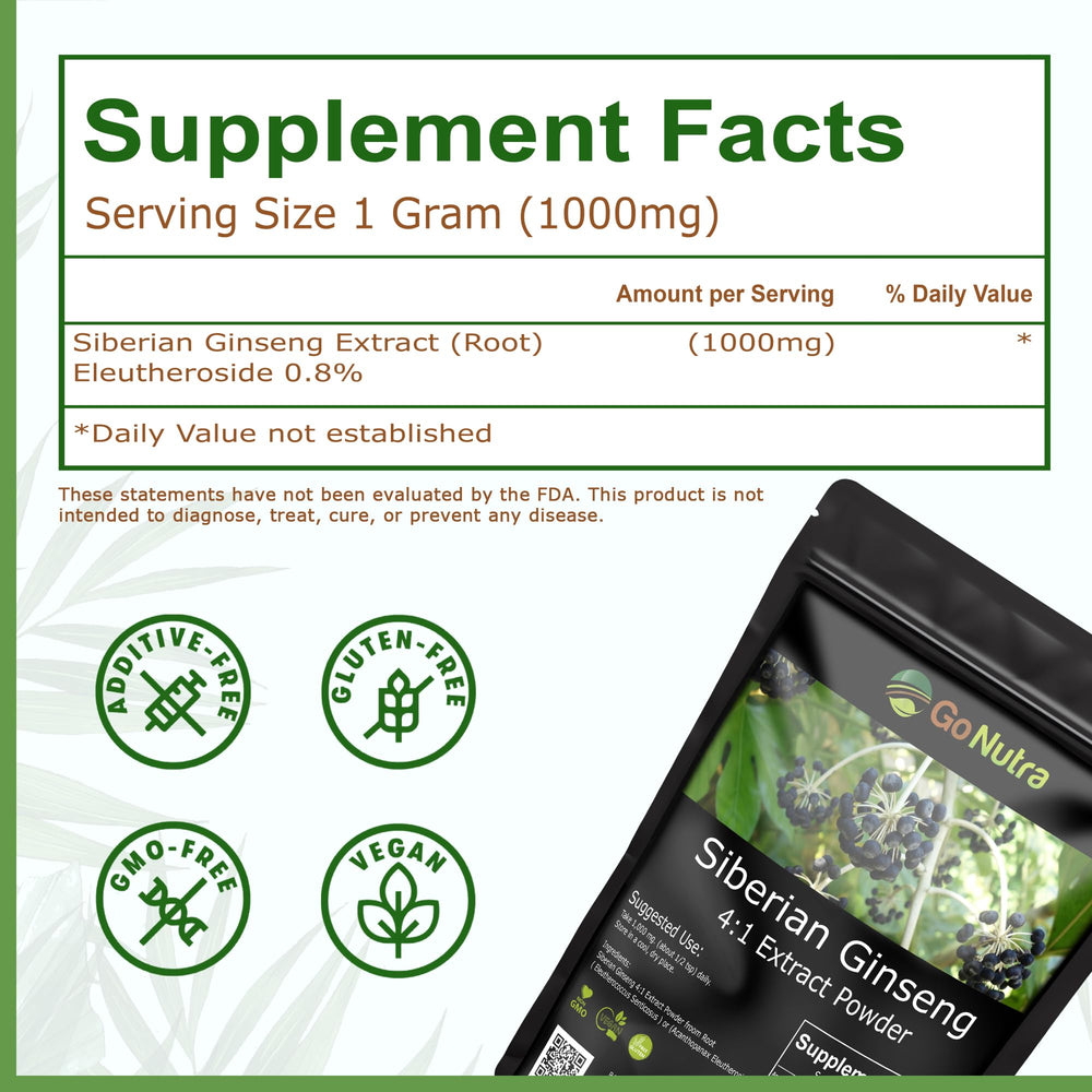 Adaptogenic Siberian ginseng root extract
