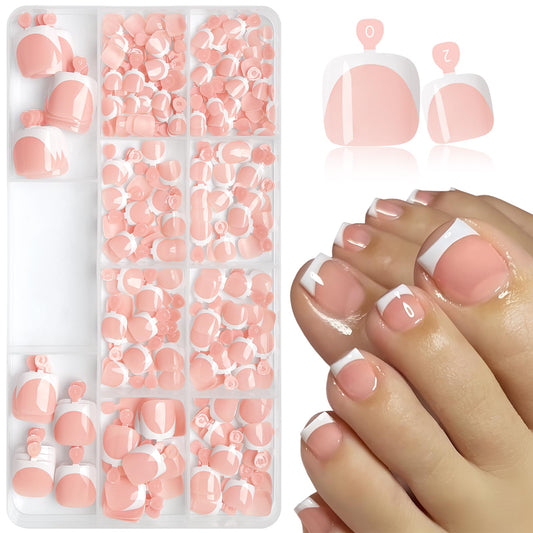 AddFavor toe nails in white deep French tip for a salon-like pedicure at home.