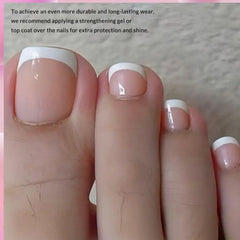 AddFavor glossy nude French tips give a polished look.