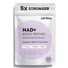Front view of Adellina NAD+ Patches for Women 60 Count packaging