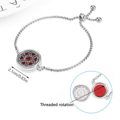 Adjustable stainless steel heart bracelet close-up