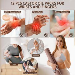 Adjustable Velcro design castor oil wrap for thumbs and wrists