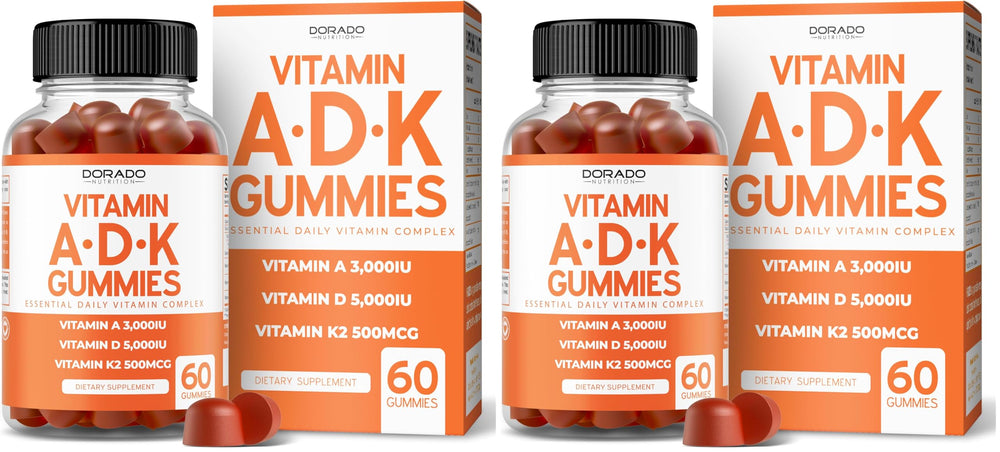 ADK Gummies D3 K2 Raspberry flavor - 60 count, pack of 2